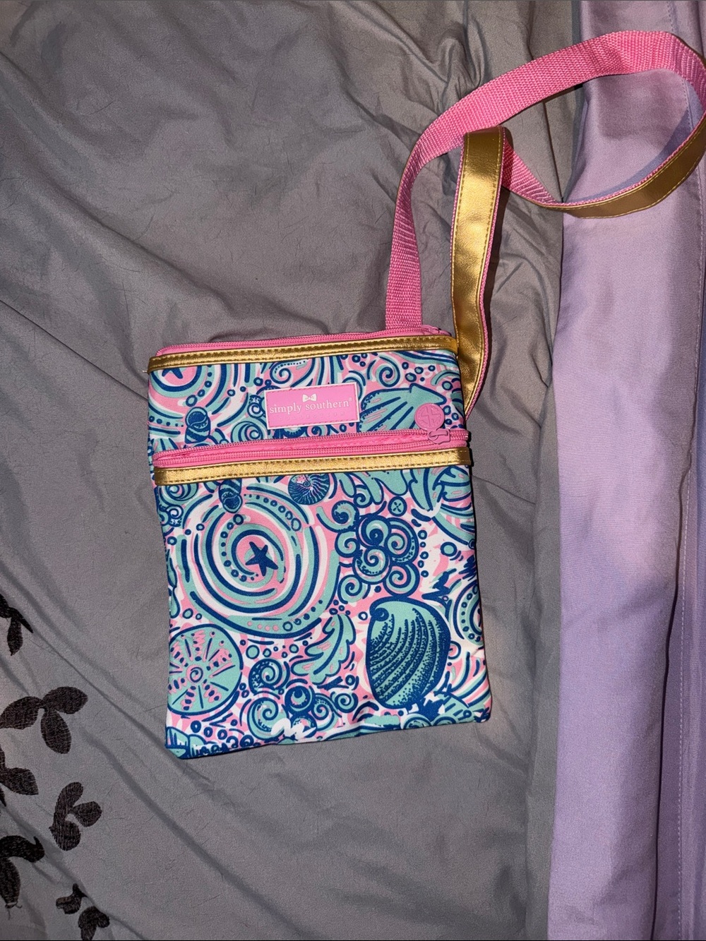 Simply Southern Pink, Blue & Teal Pattern Crossbody Bag
